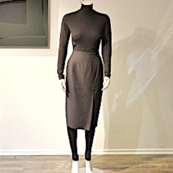 Vintage 80's Gab Split Front Pegged Midi Skirt - Picture 1 of 6